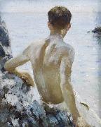 Henry Scott Tuke Beach Study Sweden oil painting artist